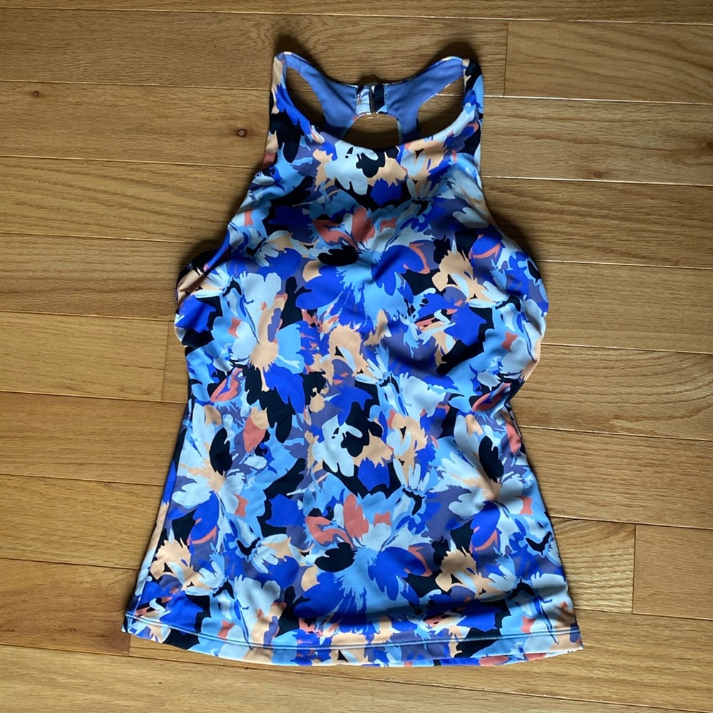 Athleta Maldives High Neck Bra Cup‎ Tankini Swimsuit Top Size 36D/DD